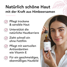 Laden Sie das Bild in den Galerie-Viewer, JUNALI® Himbeersamenöl – 100 % rein & kaltgepresst (100 ml)