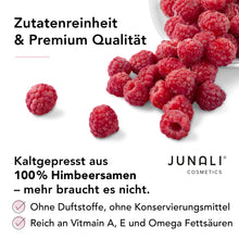 Laden Sie das Bild in den Galerie-Viewer, JUNALI® Himbeersamenöl – 100 % rein & kaltgepresst (100 ml)