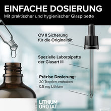 Laden Sie das Bild in den Galerie-Viewer, JUNALI® Lithium Lösung, aus Reinstwasser und reinem Lithium Orotat (2x 100 ml)