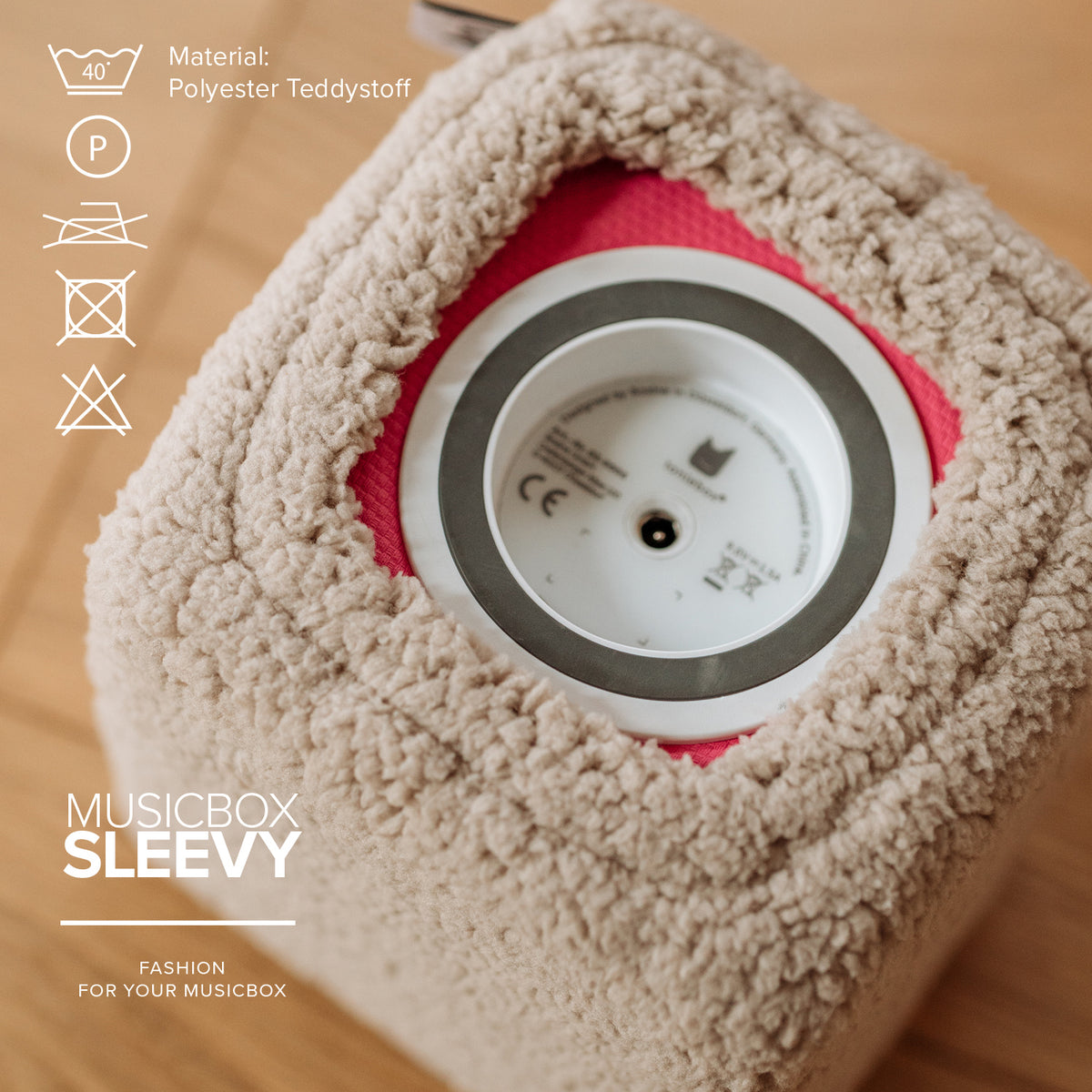 Musikbox SLEEVY Stretch, Teddy Nuts & Creme, Schutzbezug für die Toniebox