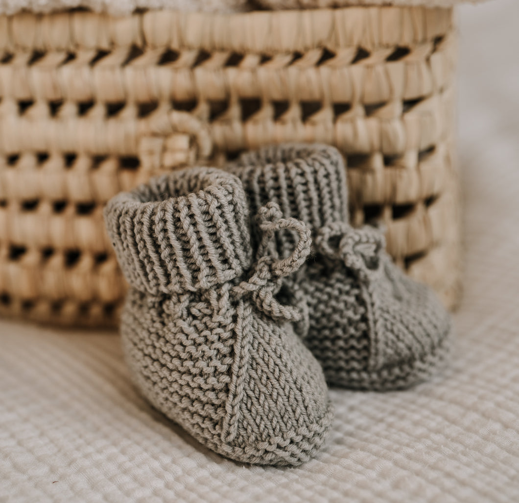 Babybooties MERINO grau, Babyschühchen für Neugeborene