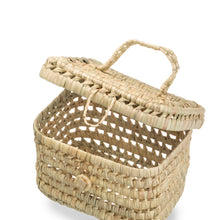 Laden Sie das Bild in den Galerie-Viewer, Aufbewahrungs Korb aus Palmblatt Boho