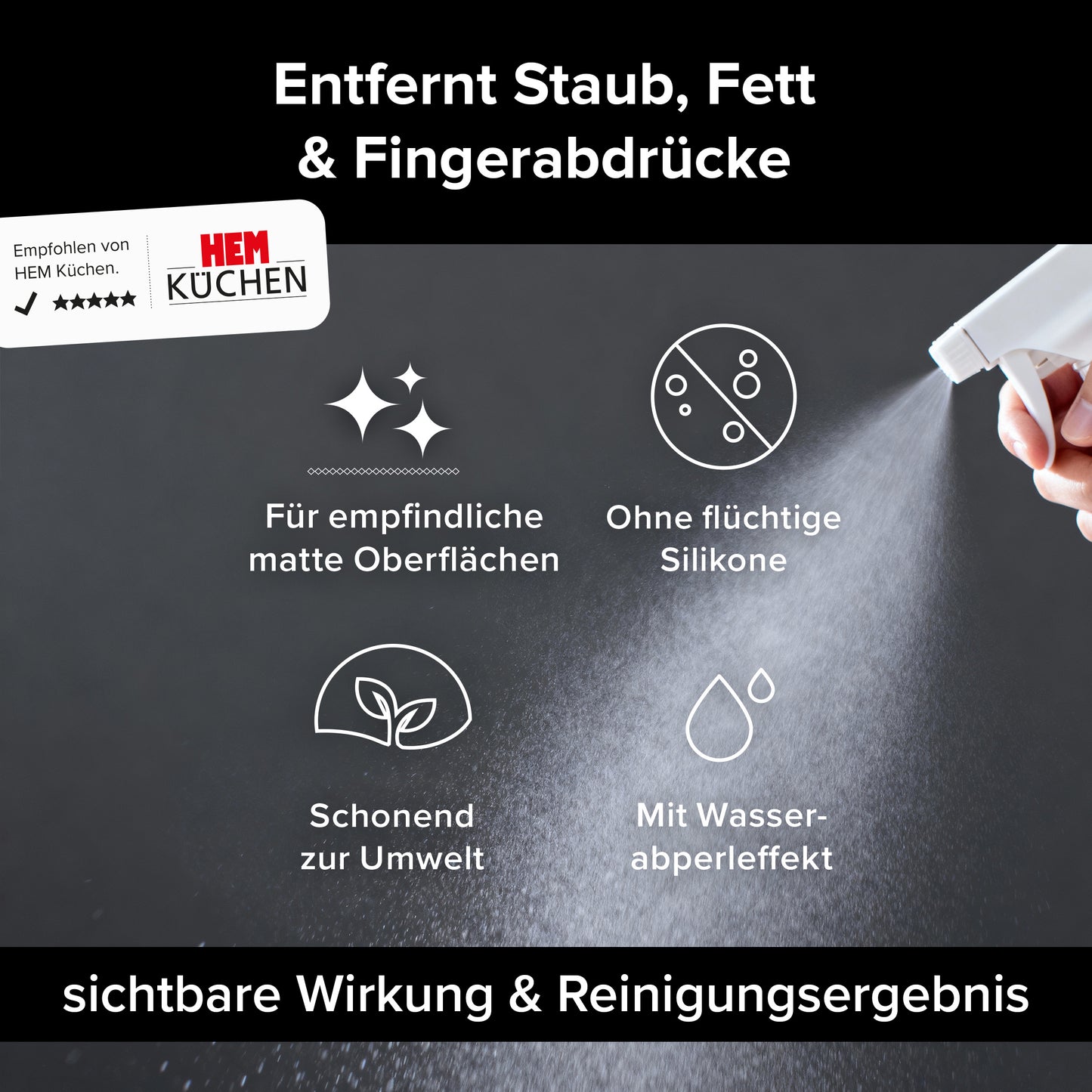 JUNALI® Matt Set, Oberflächen Mattreiniger + Mikrofasertuch