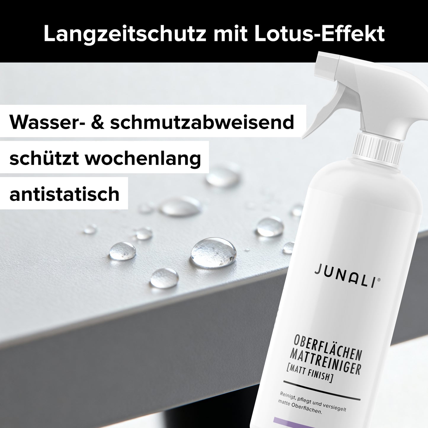 JUNALI® Matt Set, Oberflächen Mattreiniger + Mikrofasertuch