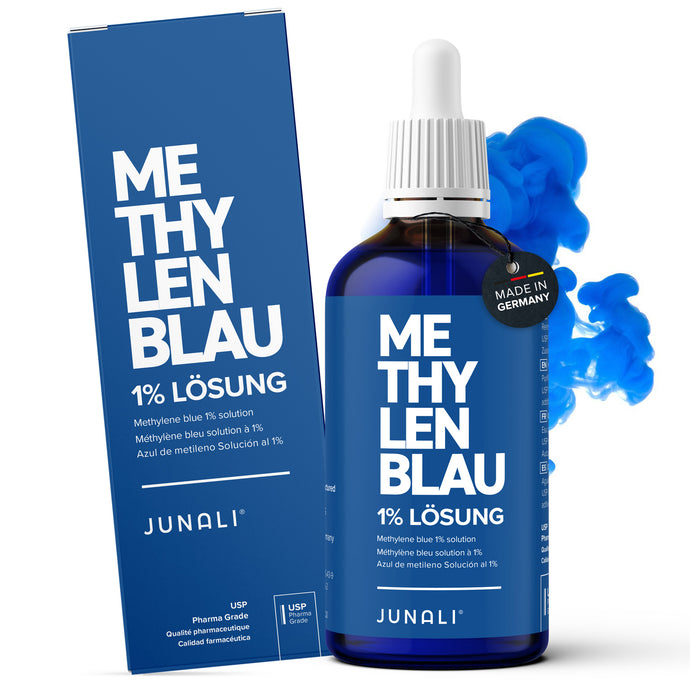 Methylene Blue, Methylenblau Lösung von JUNALI Labs, Methylene de blue, Methylenblau Lösung made in germany