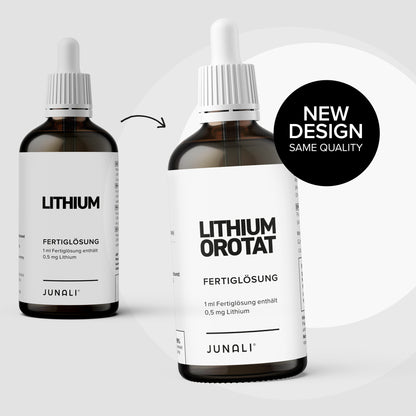 JUNALI® Lithium Lösung, aus Reinstwasser und reinem Lithium Orotat (2x 100 ml)