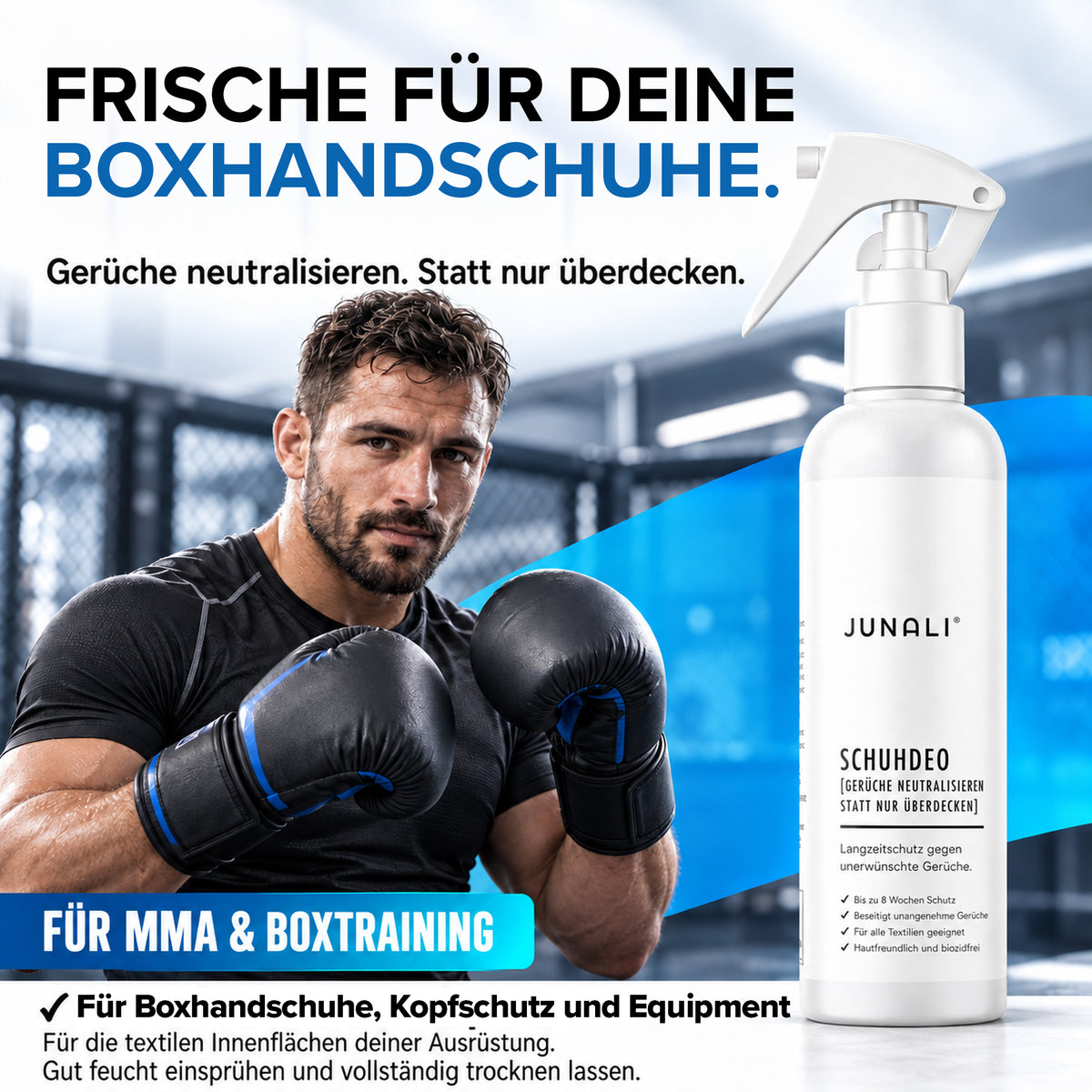 JUNALI® Schuhdeo Spray 250 ml – gegen Schuhgeruch, langanhaltend, biozidfrei