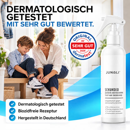 JUNALI® Schuhdeo Spray 250 ml – gegen Schuhgeruch, langanhaltend, biozidfrei
