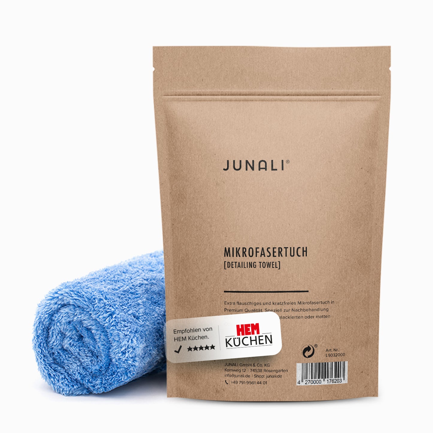 JUNALI® Glossy Set, Oberflächen Glanzreiniger + Mikrofasertuch