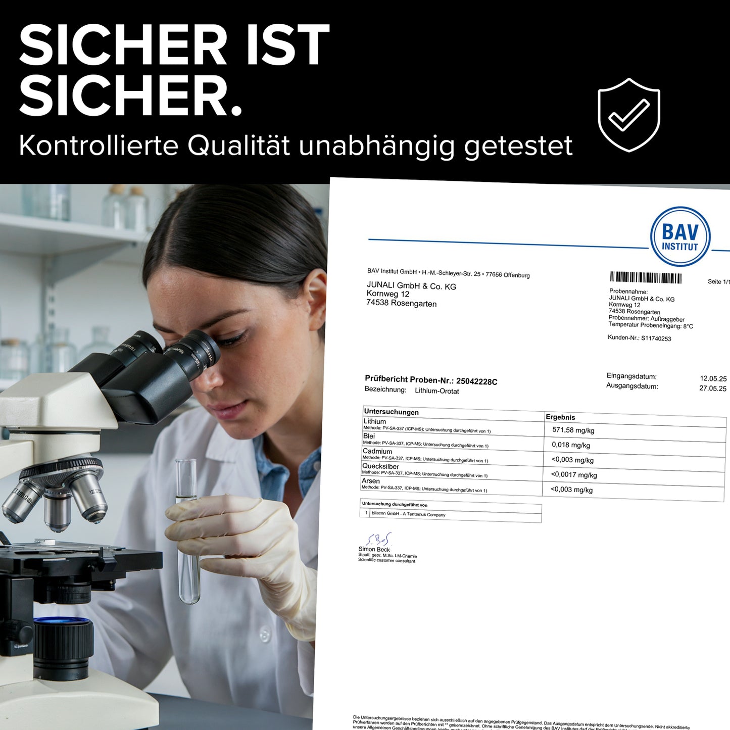 JUNALI® Lithium Lösung, aus Reinstwasser und reinem Lithium Orotat (100 ml)
