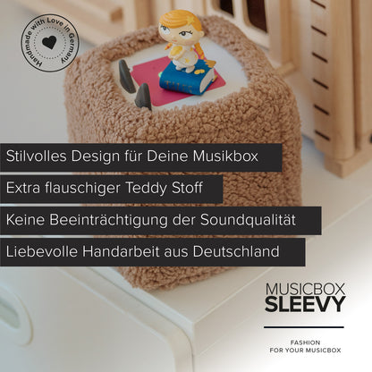 Musikbox SLEEVY Stretch, Teddy Caramel, Schutzbezug für die Toniebox