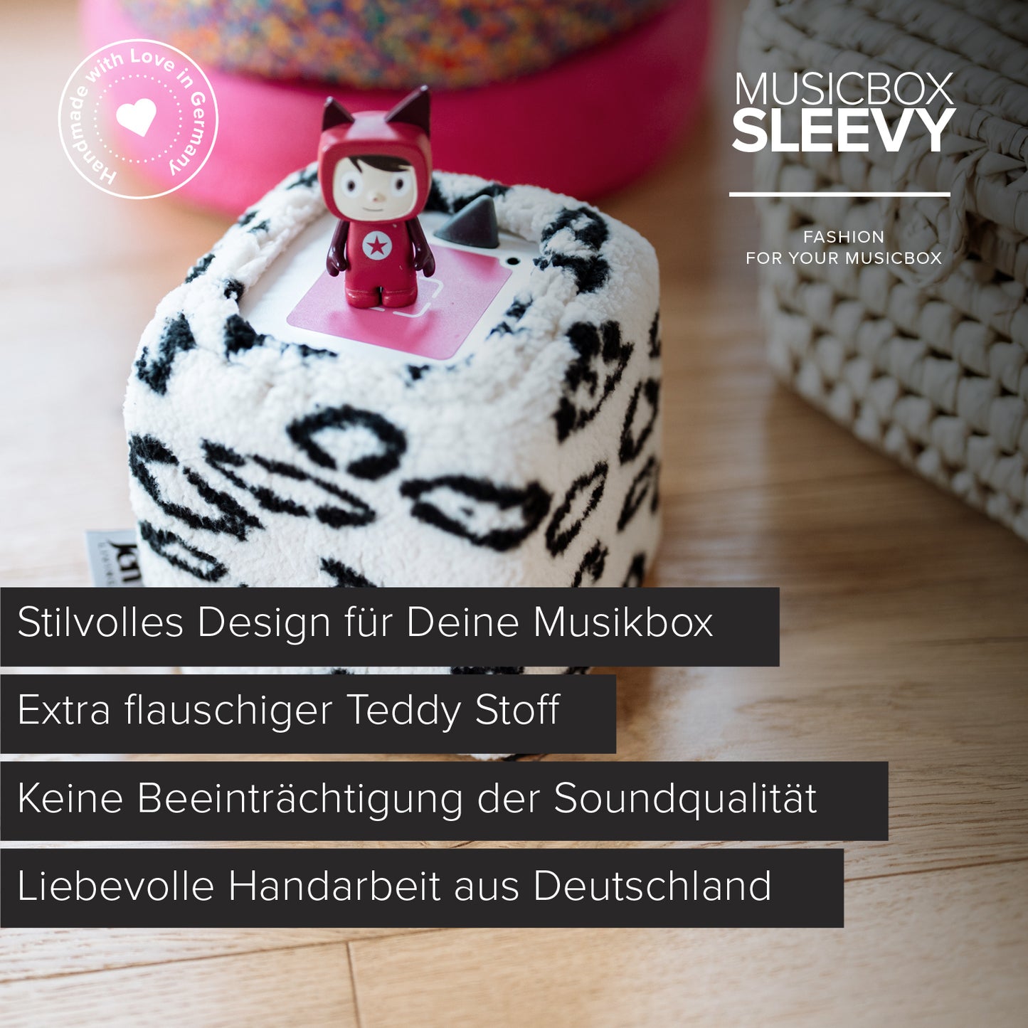 Musikbox SLEEVY Stretch, Teddy Leo, Schutzbezug für die Toniebox