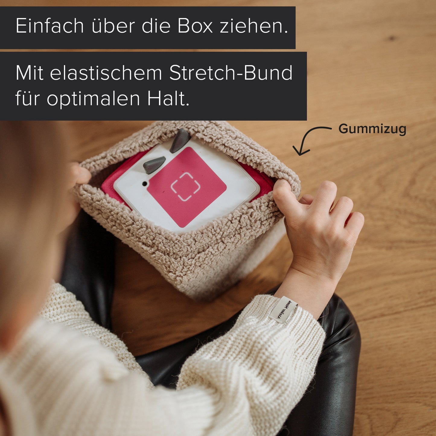 Musikbox SLEEVY Stretch, Teddy Nuts & Creme, Schutzbezug für die Toniebox