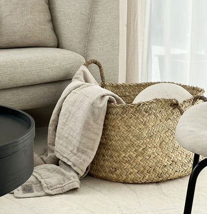 palm leaf basket, palmblatt aufbewahrung Korb 65 cm, Jenliving