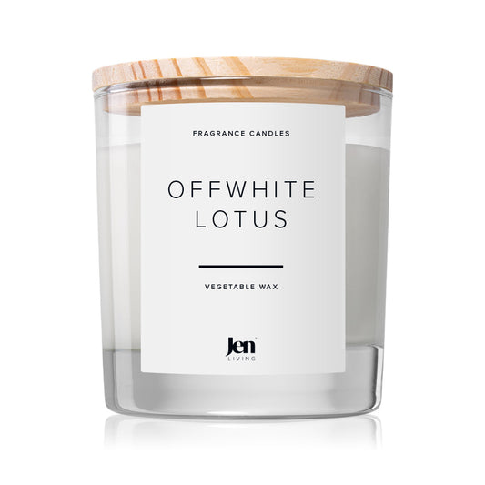 JenLiving® OFFWHITE LOTUS Fragrance Candle