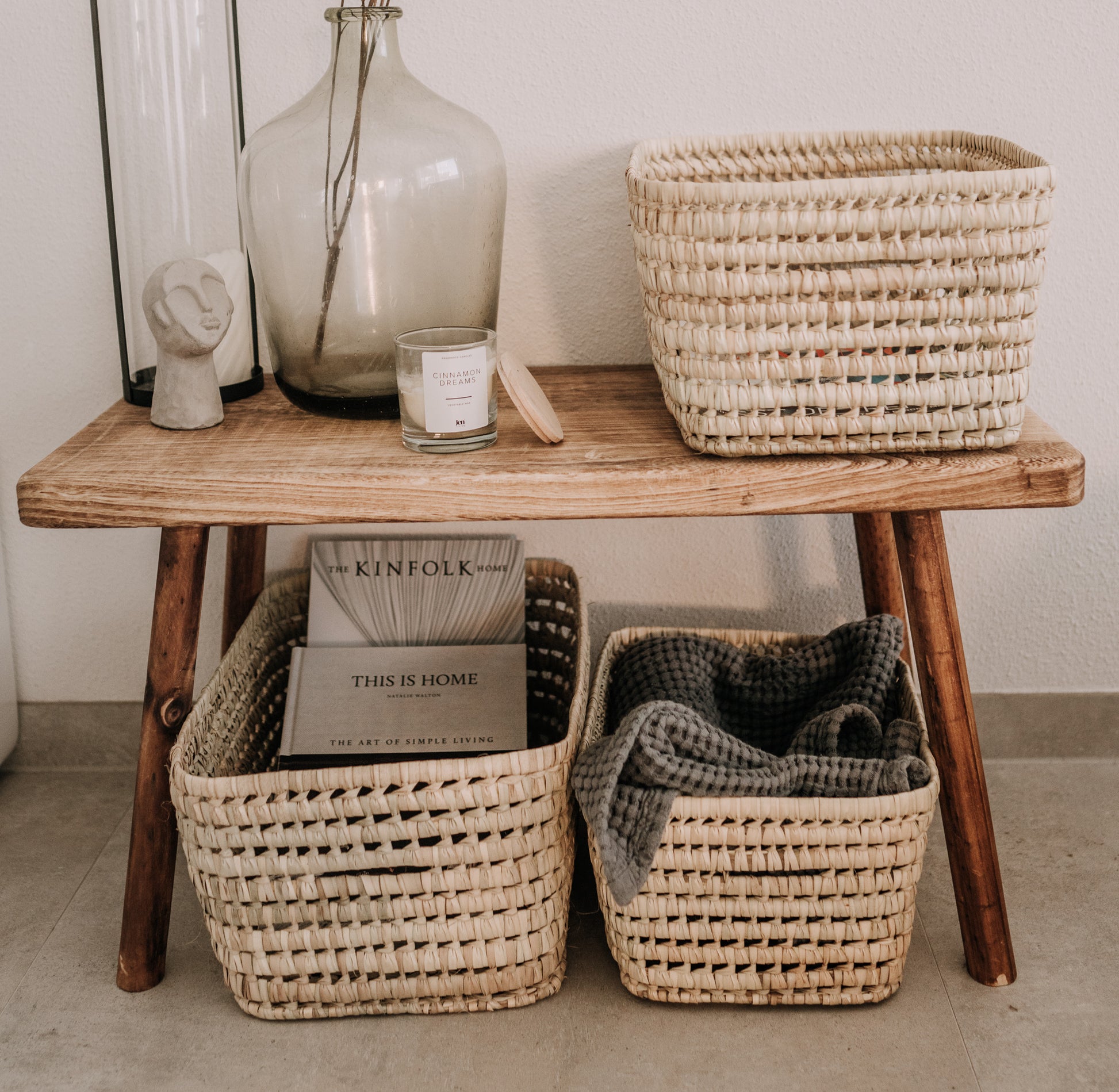 Boho Stil Palm leaf basket 