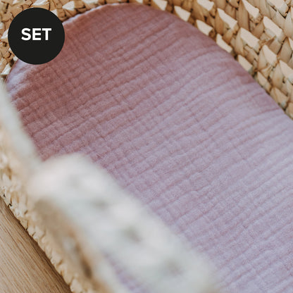 Set aus Puppentrage LUCY LOU und Matratze Pudertraum rosa