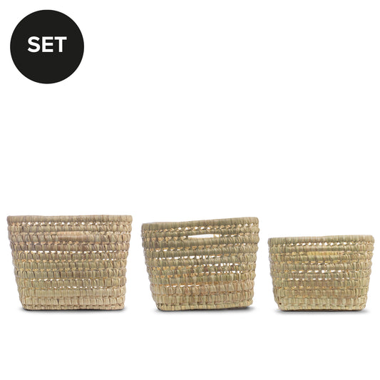 Aufbewahrungsboxen aus Palmblatt, palm leaf basket box