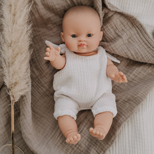 Paola Reina Puppe Asian Girl + Romper Musselin