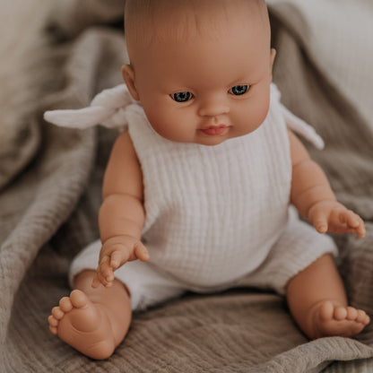 Paola Reina Puppe European Girl + Romper Musselin