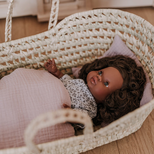 Set aus Puppentrage LUCY LOU und Bettwäsche Pudertraum rosa